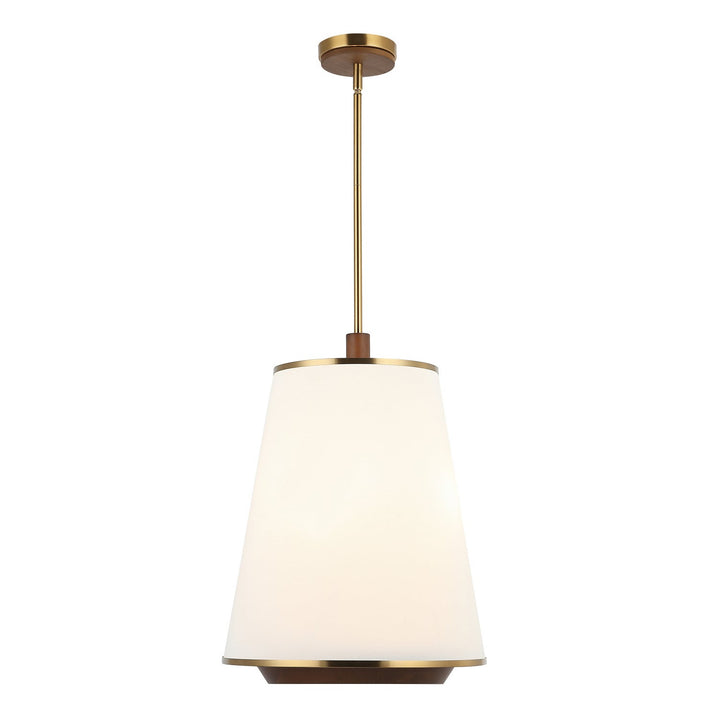 Desert Flyer Three Light Foyer Pendant in Satin Brass/Medium Walnut Varaluz