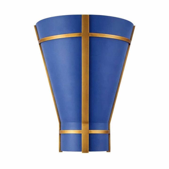 Brasserie One Light Wall Sconce in French Blue/Heritage Bronze Varaluz