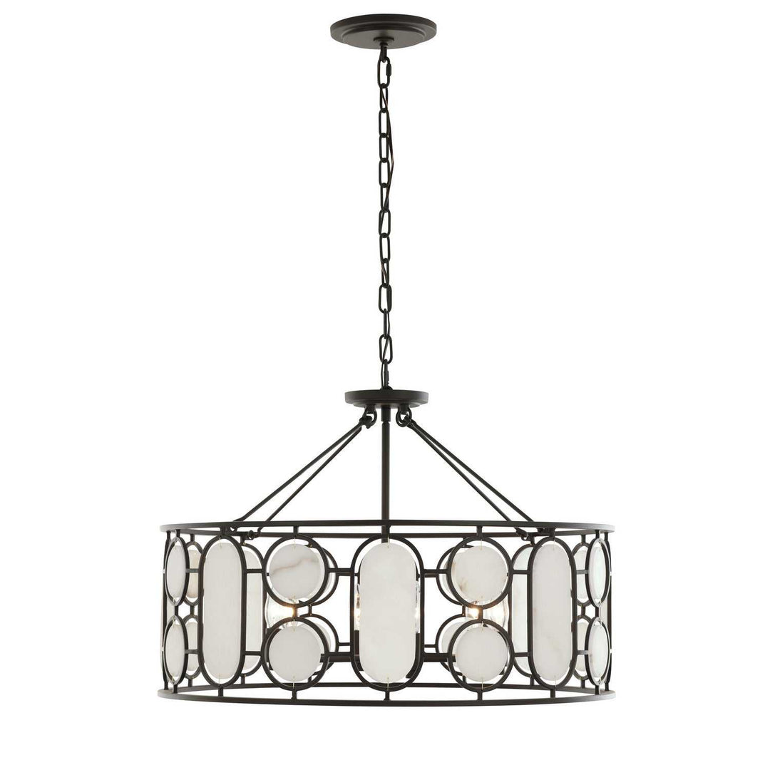Oval Office Six Light Pendant in Ironclad Varaluz