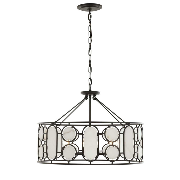 Oval Office Six Light Pendant in Ironclad Varaluz