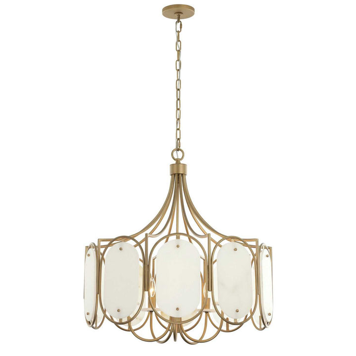 Panelist Five Light Pendant in Brass Kisser Varaluz