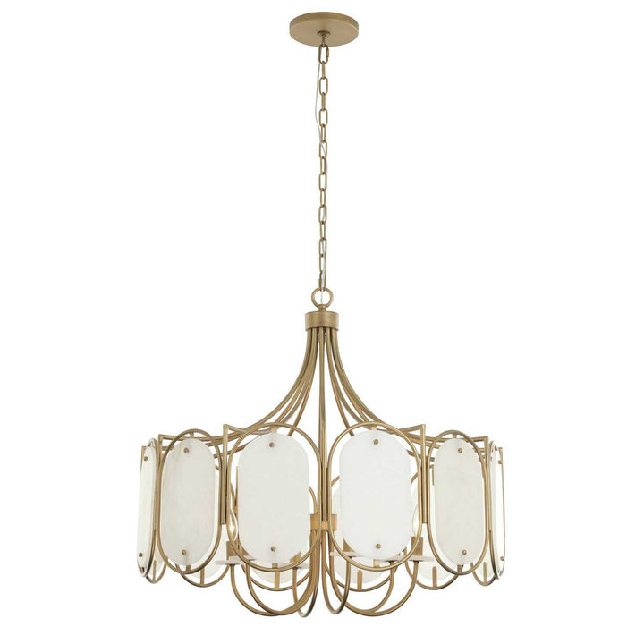 Panelist Six Light Pendant in Brass Kisser Varaluz