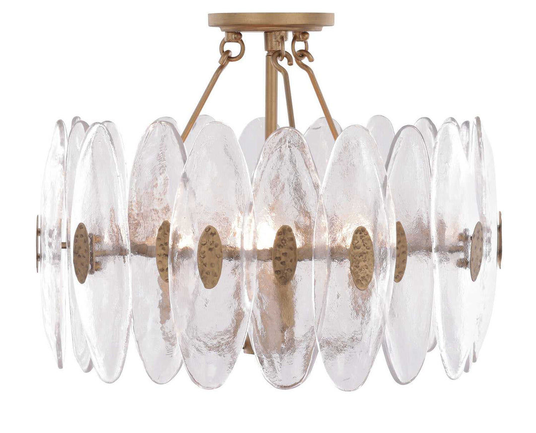Aurora Four Light Semi-Flush Mount in Havana Gold Varaluz