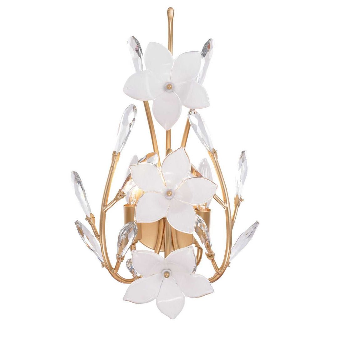 Petal Court Two Light Wall Sconce in French Gold Varaluz