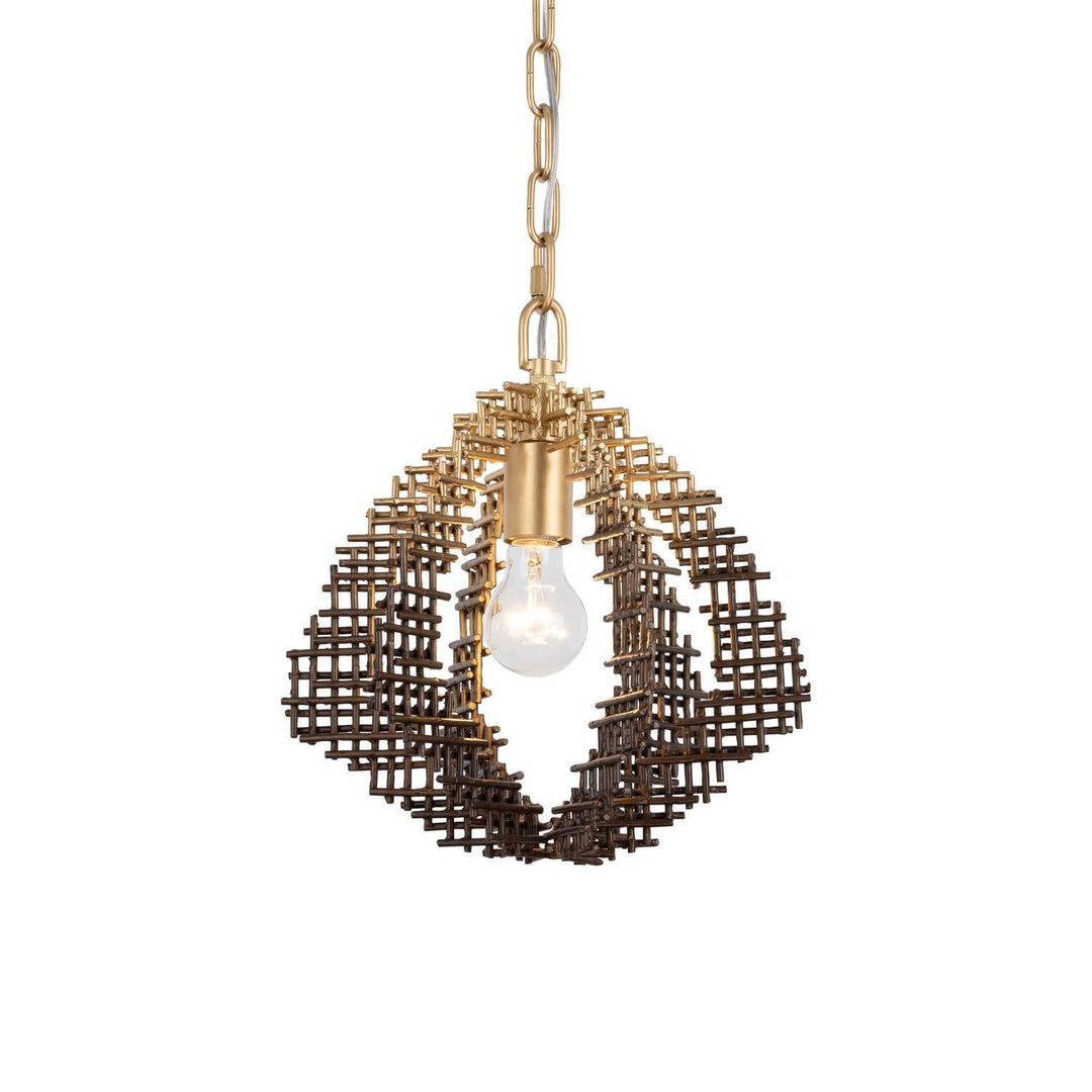 Construct One Light Pendant in Dark Bronze / French Gold Varaluz