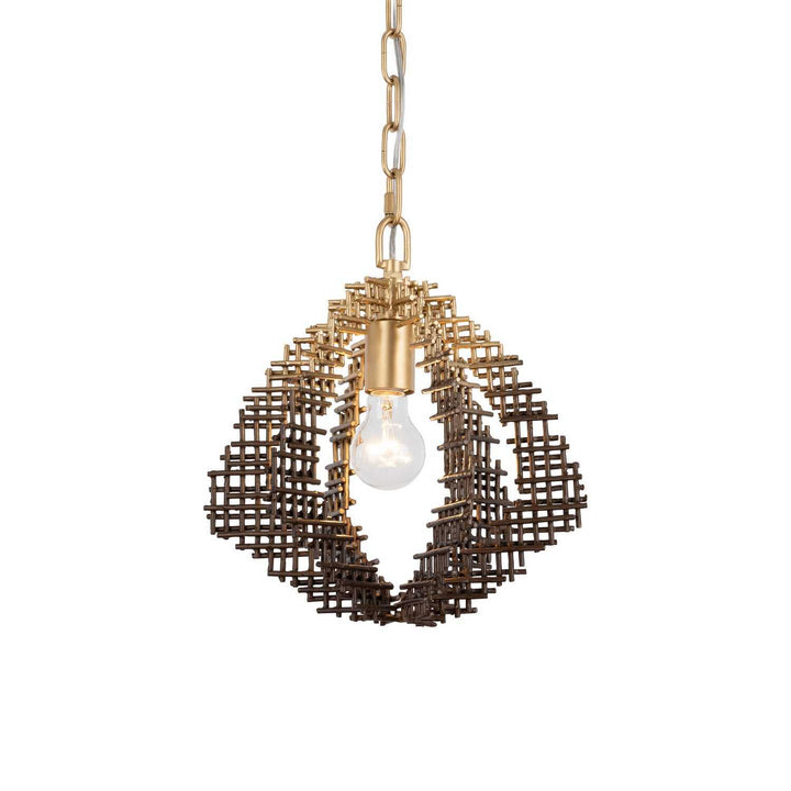Construct One Light Pendant in Dark Bronze / French Gold Varaluz