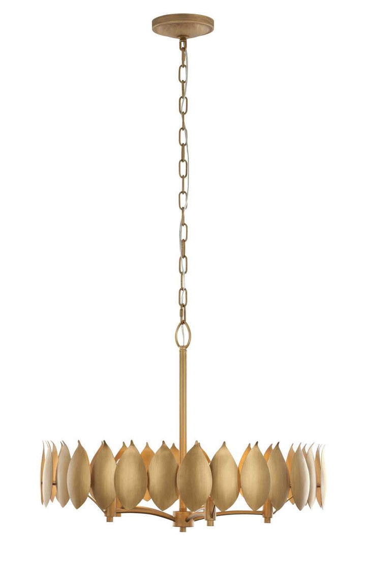Petal Reign Five Light Pendant in Brass Kisser Varaluz