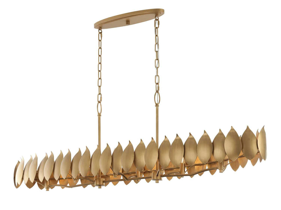 Petal Reign Eight Light Pendant in Brass Kisser Varaluz