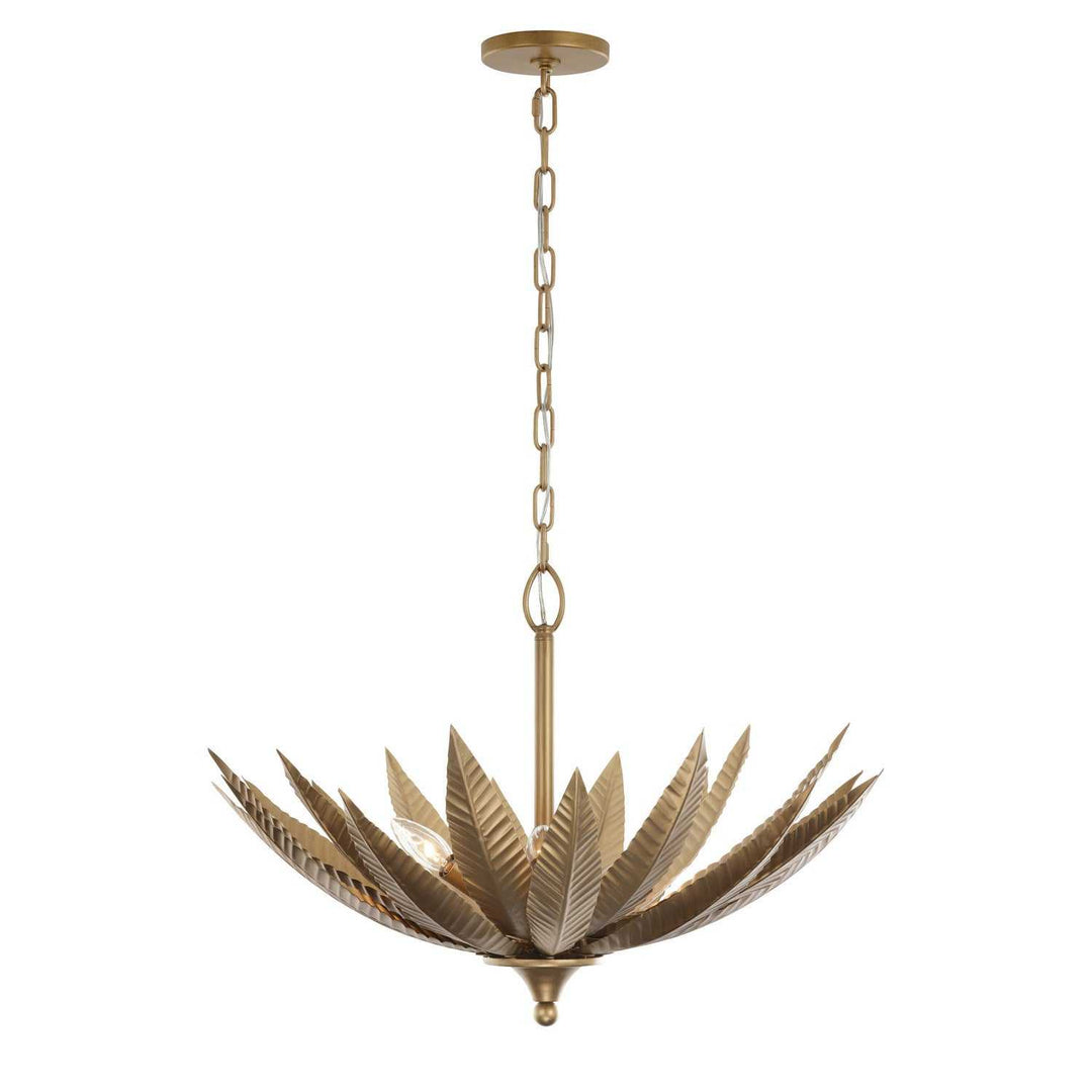Zanara Six Light Pendant in Brass Kisser Varaluz
