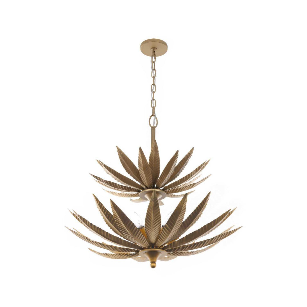 Zanara Nine Light Pendant in Brass Kisser Varaluz