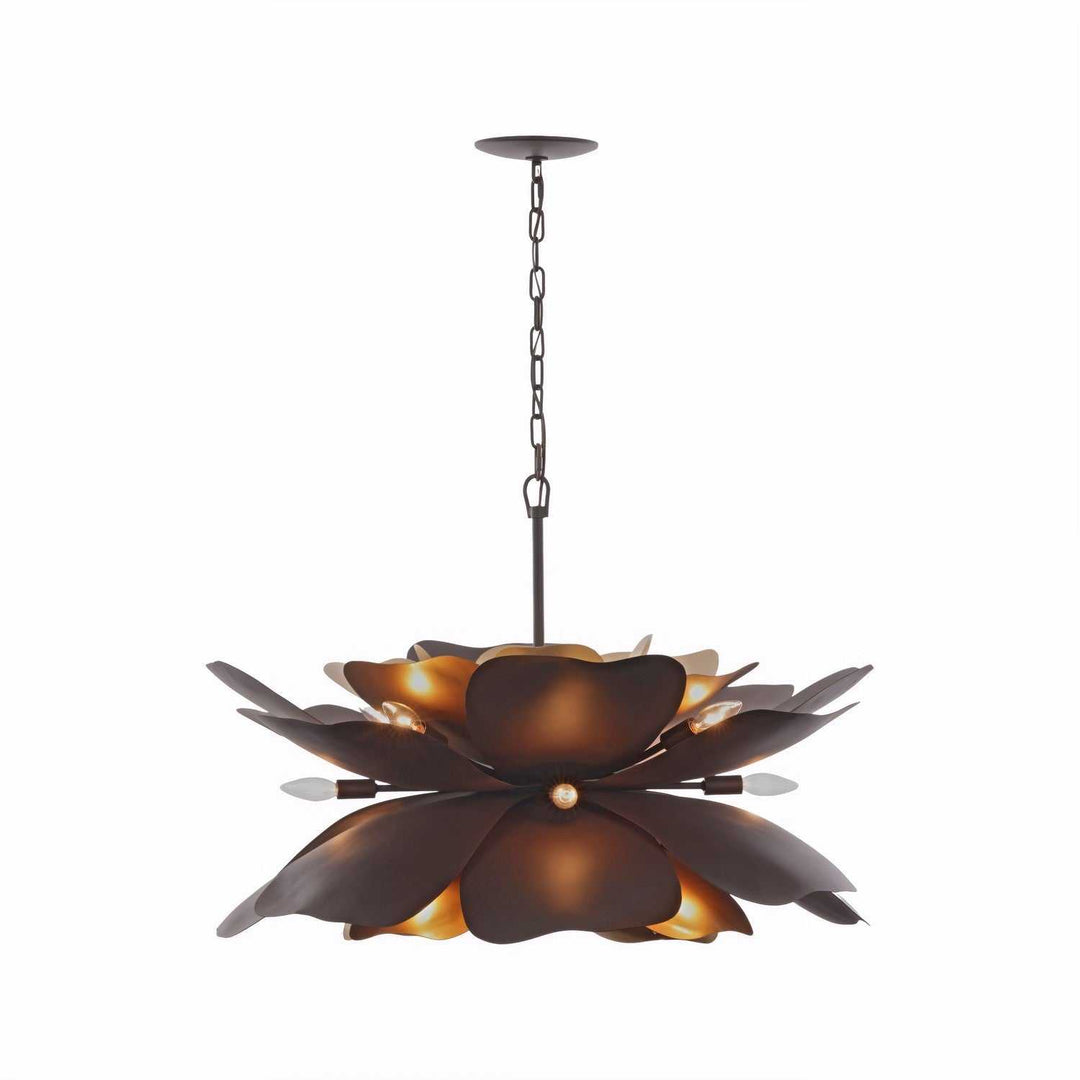 Botanic Panic 13 Light Pendant in Dark Bronze / French Gold Varaluz