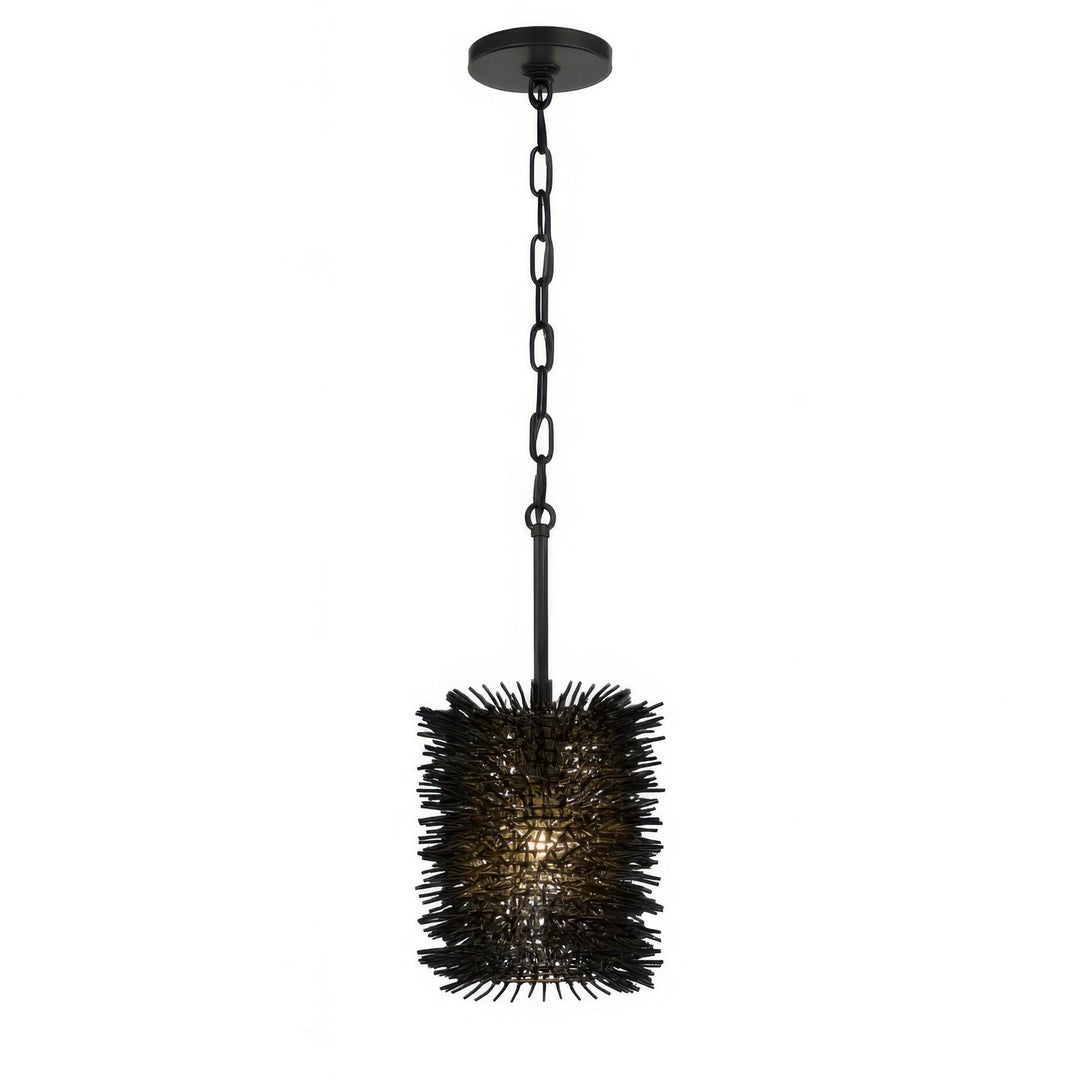 Urchin One Light Pendant in Black Varaluz