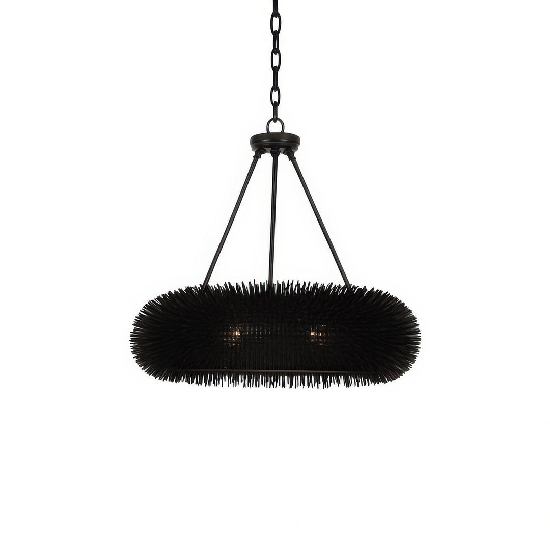 Urchin Six Light Pendant in Black Varaluz