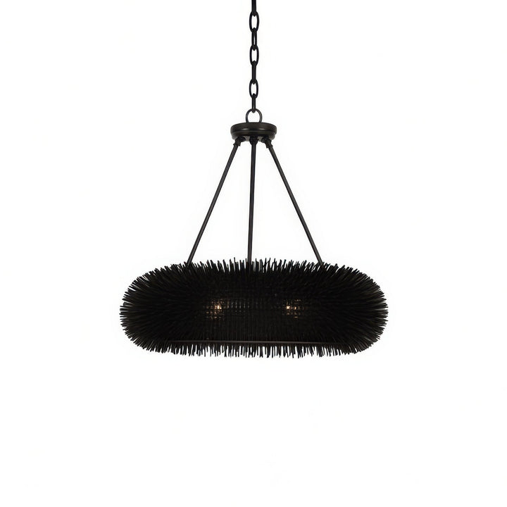 Urchin Six Light Pendant in Black Varaluz