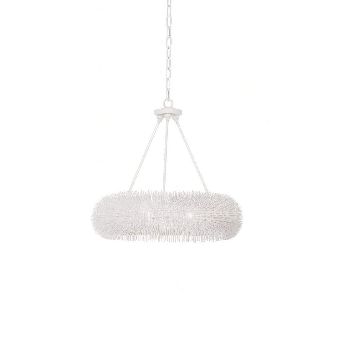 Urchin Six Light Pendant in White Varaluz