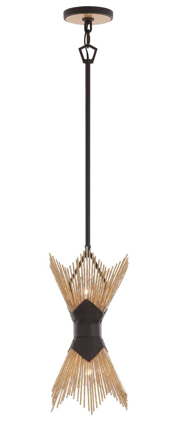 Aristocrat Two Light Pendant in Dark Bronze / French Gold Varaluz