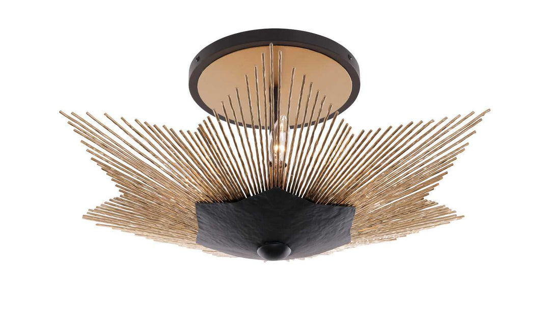 Aristocrat Three Light Semi-Flush Mount in Dark Bronze / French Gold Varaluz