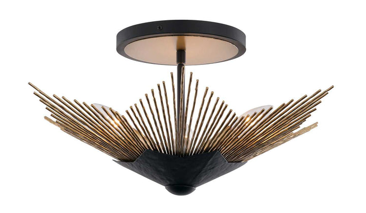 Aristocrat Four Light Semi-Flush Mount in Dark Bronze / French Gold Varaluz