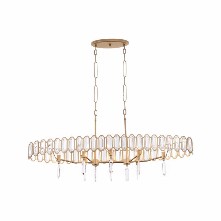 Drama Club Eight Light Pendant in Brass Kisser Varaluz