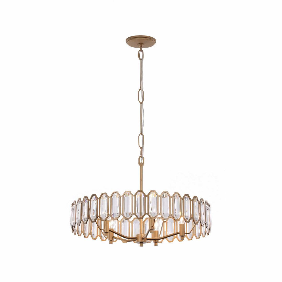 Drama Club Five Light Pendant in Brass Kisser Varaluz