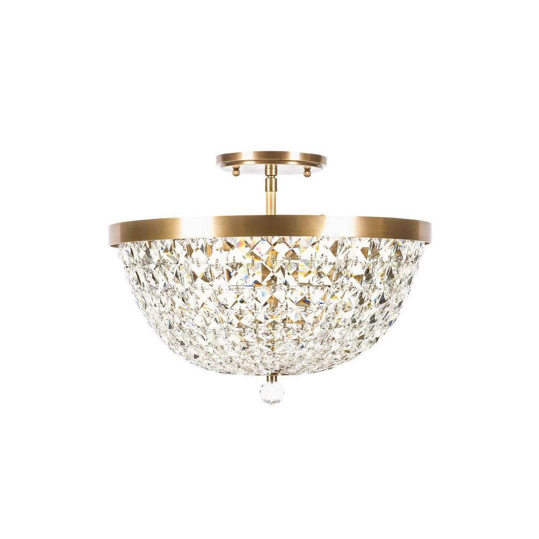 Crystal Baller Three Light Semi-Flush Mount in Antique Bronze Varaluz