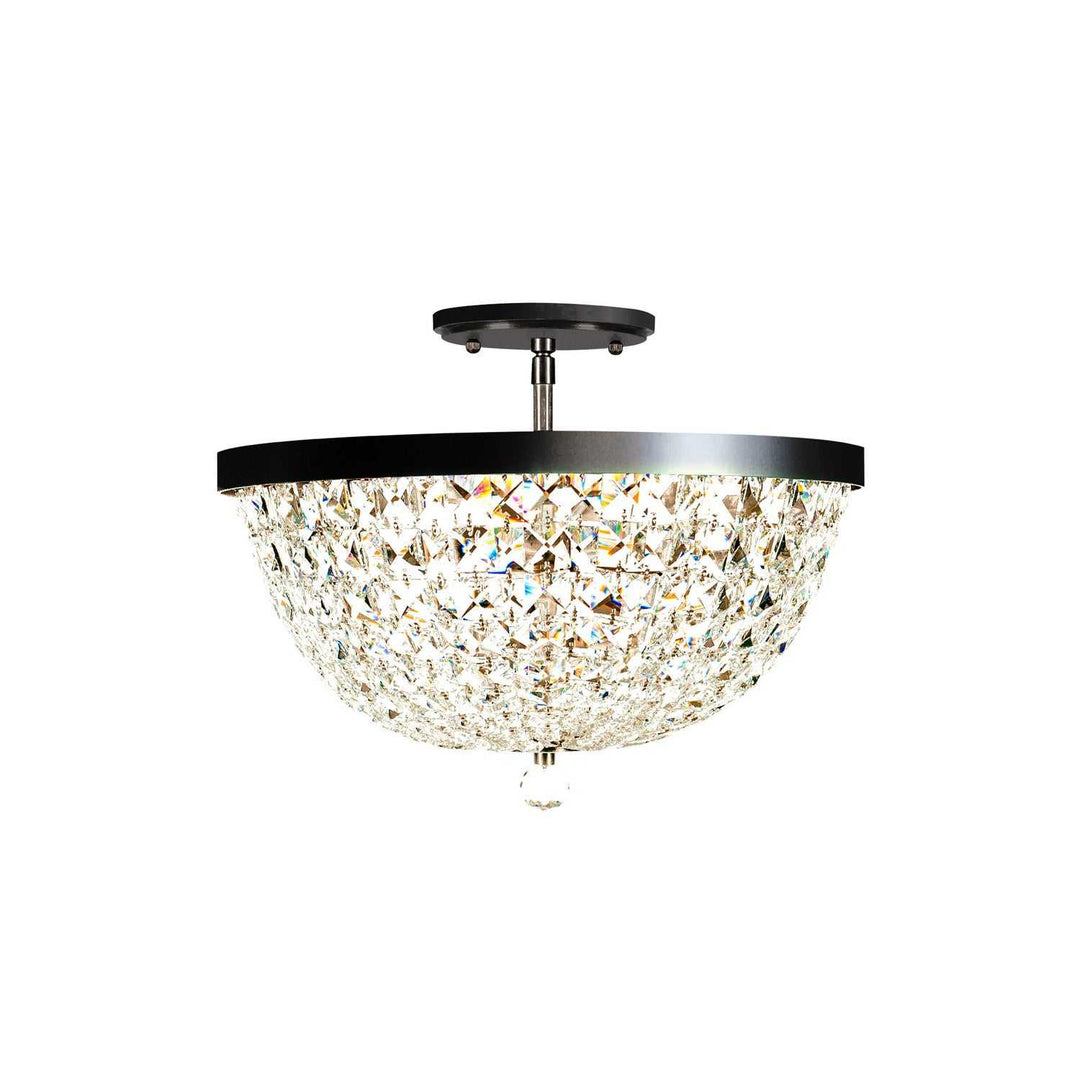 Crystal Baller Three Light Semi-Flush Mount in Heritage Black Varaluz