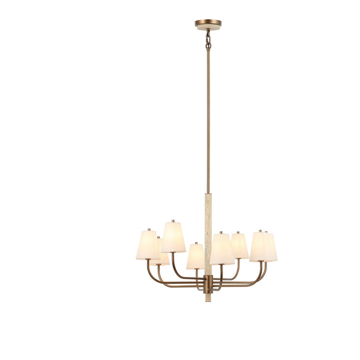 Rockford Eight Light Chandelier in Brontourage/Travartine Varaluz