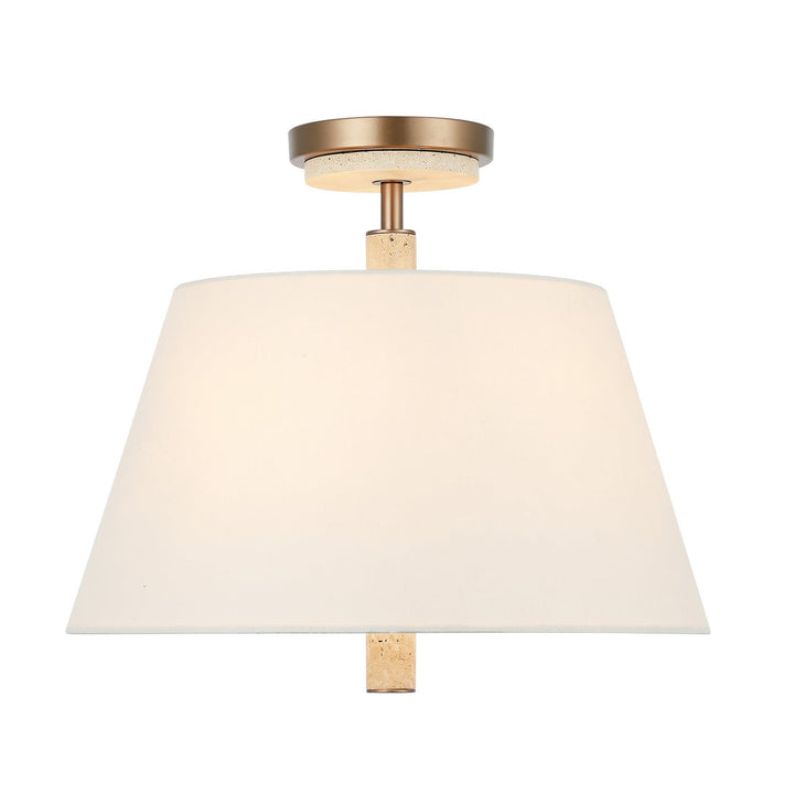 Rockford Three Light Semi-Flush Mount in Brontourage/Travartine Varaluz