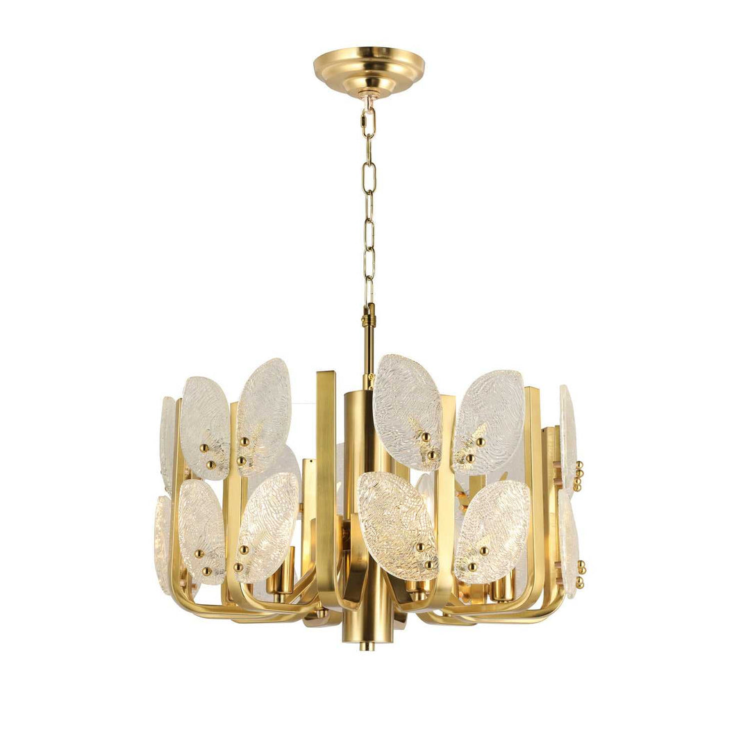 Brass Tax Six Light Chandelier in Satin Brass Varaluz