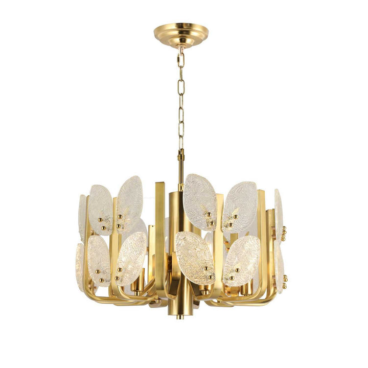 Brass Tax Six Light Chandelier in Satin Brass Varaluz