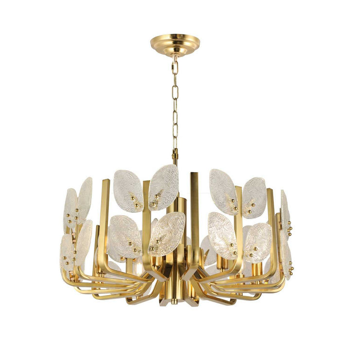 Brass Tax Eight Light Chandelier in Satin Brass Varaluz