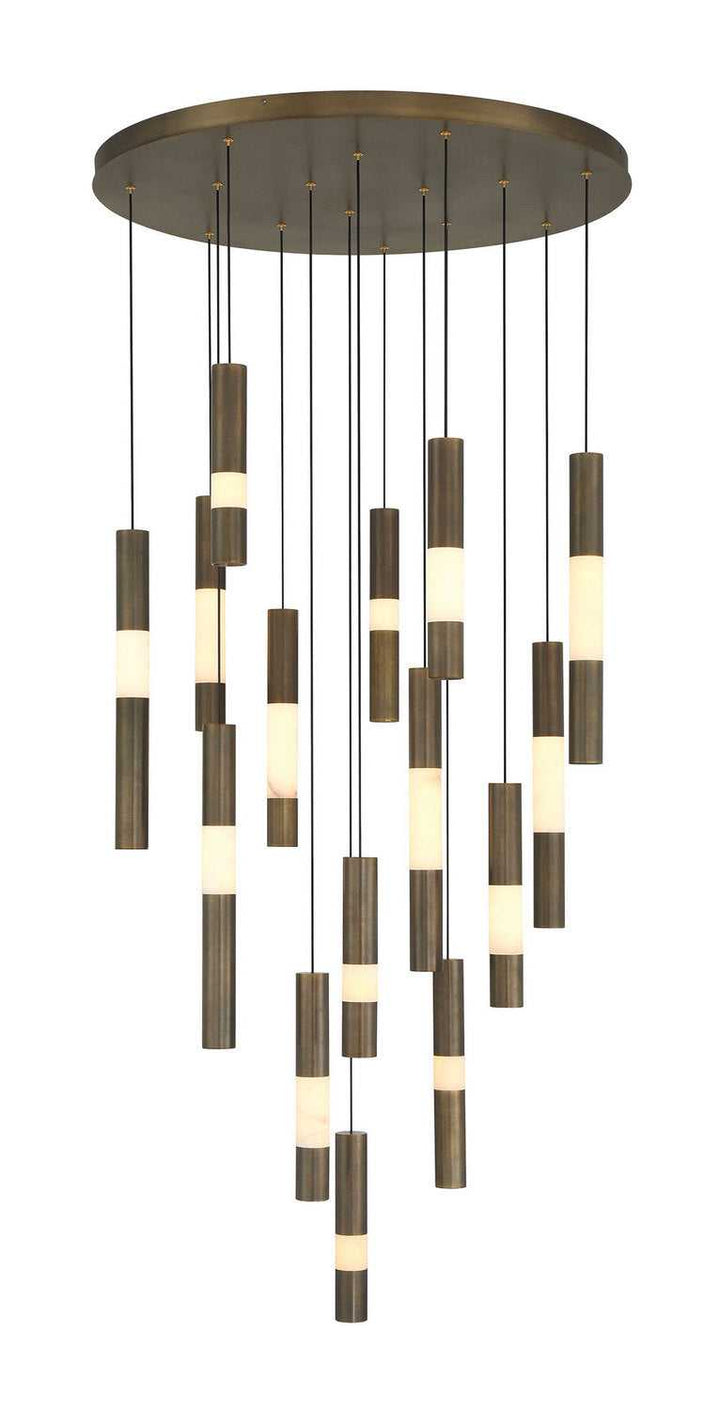 Ronda LED Chandelier in Weathered Brass Eurofase Canada