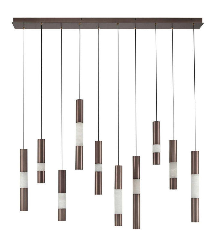 Ronda LED Linear Chandelier in Harlow Bronze Eurofase Canada