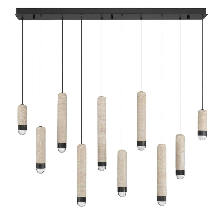 Cambre LED Linear Chandelier in Matte Black Eurofase Canada