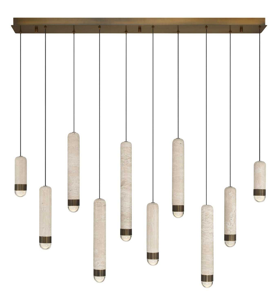 Cambre LED Linear Chandelier in Antique Brass Eurofase Canada