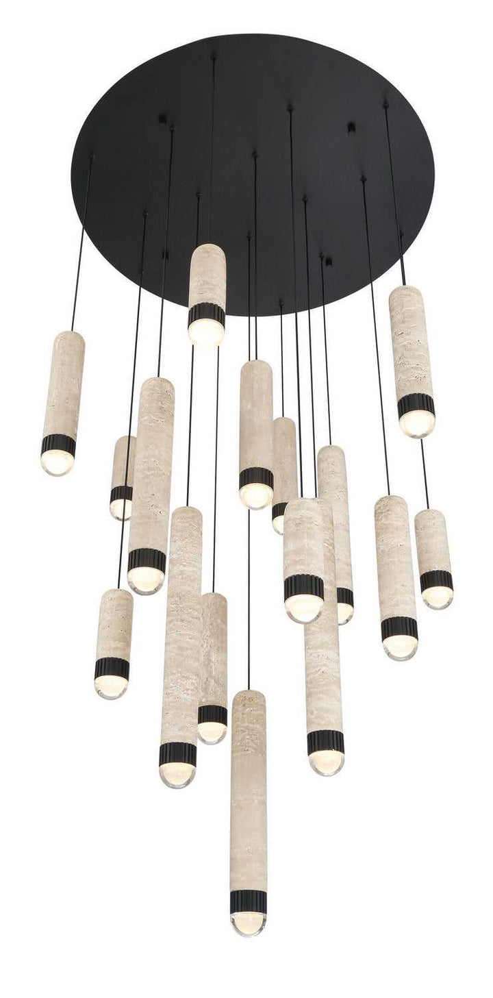 Cambre LED Chandelier in Matte Black Eurofase Canada