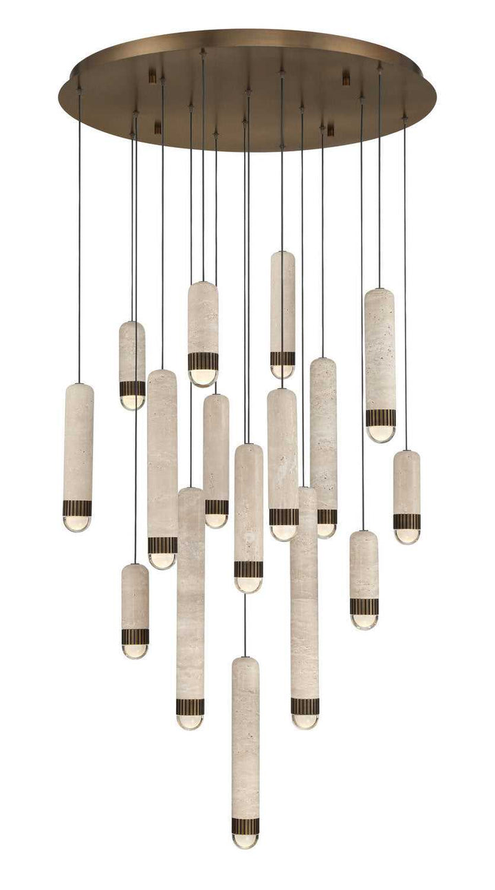 Cambre LED Chandelier in Antique Brass Eurofase Canada