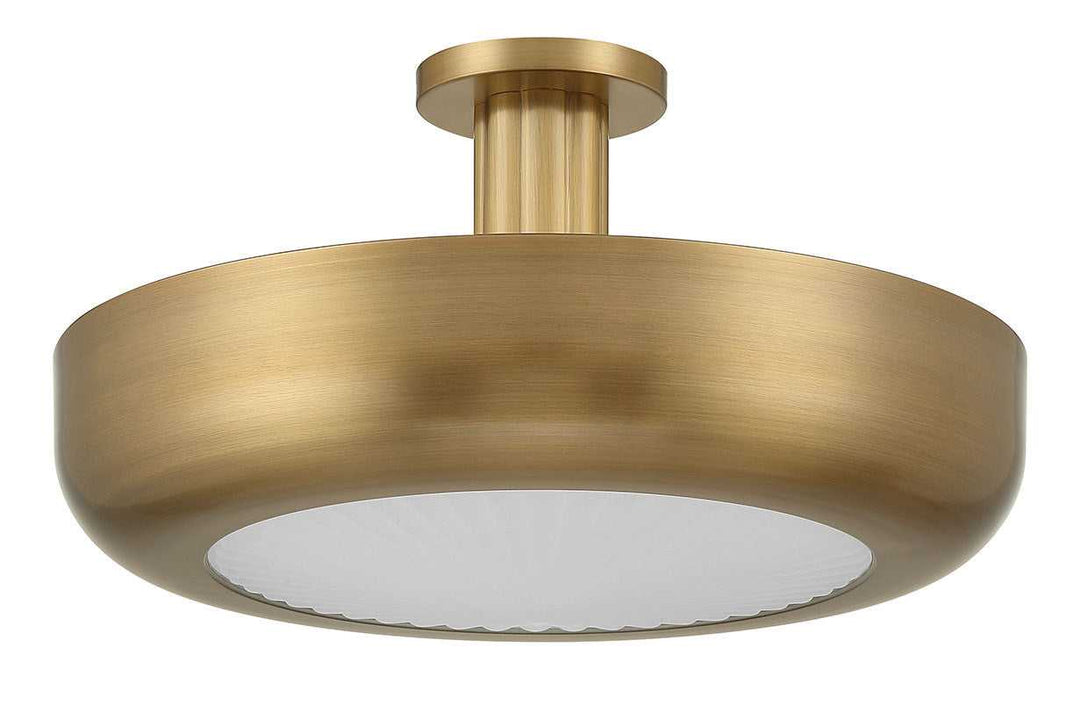 Macey LED Semi-Flush Mount in Antique Brass Eurofase Canada