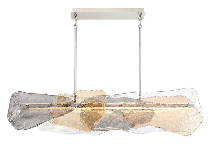 Grotto LED Linear Chandelier in Polished Nickel Eurofase Canada