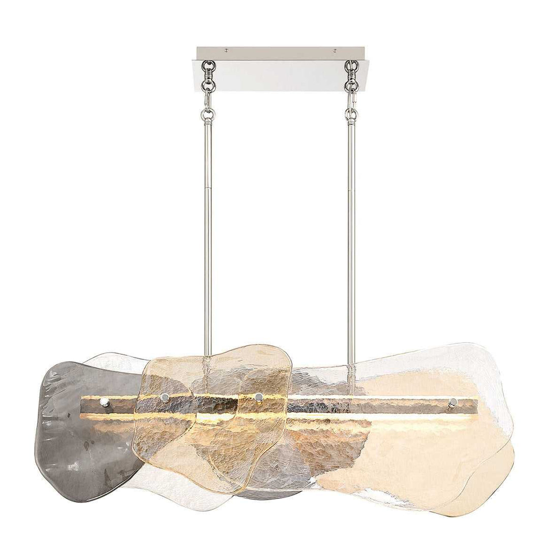 Grotto LED Linear Chandelier in Polished Nickel Eurofase Canada