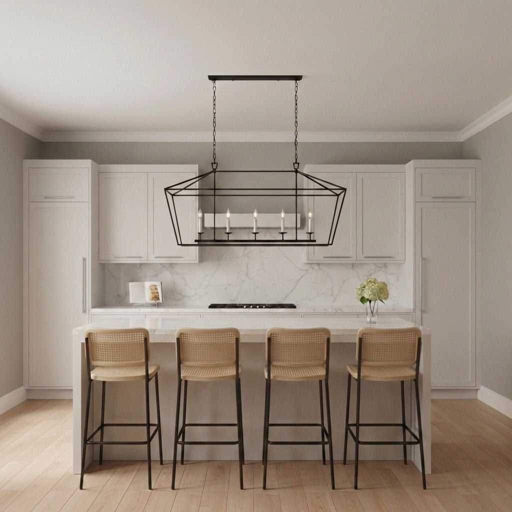 Dianna Five Light Linear Chandelier in Midnight Black Visual Comfort Studio Canada