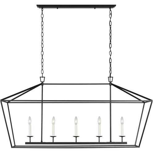 Dianna Five Light Linear Chandelier in Midnight Black Visual Comfort Studio Canada