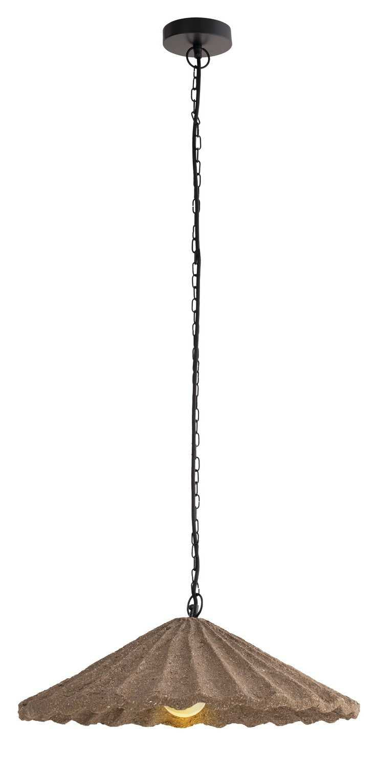 Rome One Light Pendant in Cement And Natural Fibres Canarm Canada