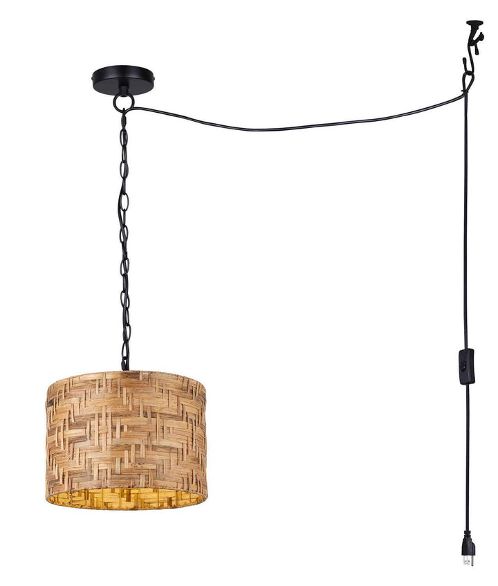 Ruppia One Light Pendant in Natural + Black Canarm Canada