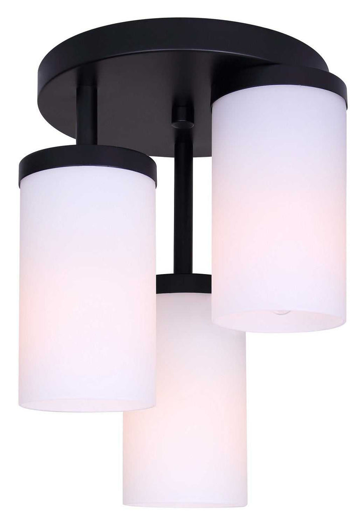 Britton Three Light Semi-Flush Mount in Matte Black Canarm Canada