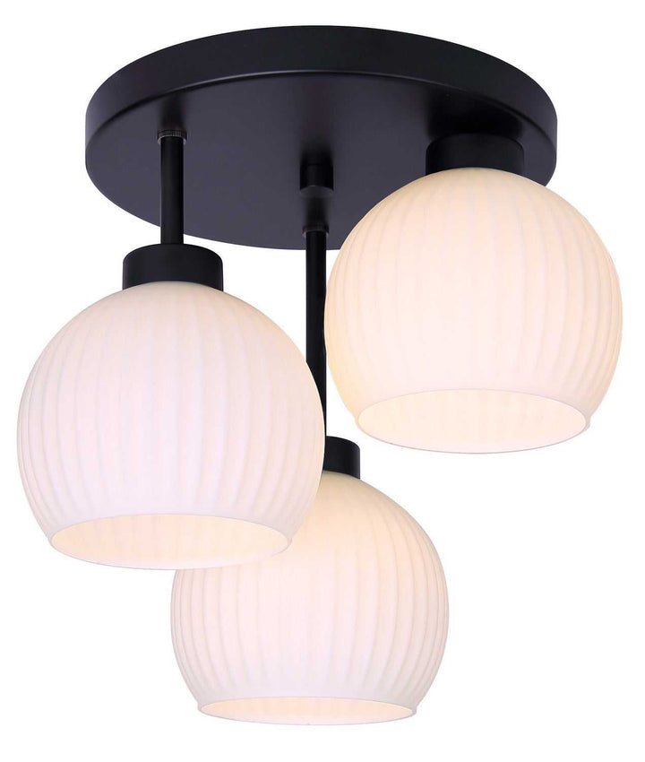 Nella Three Light Semi-Flush Mount in Matte Black Canarm Canada