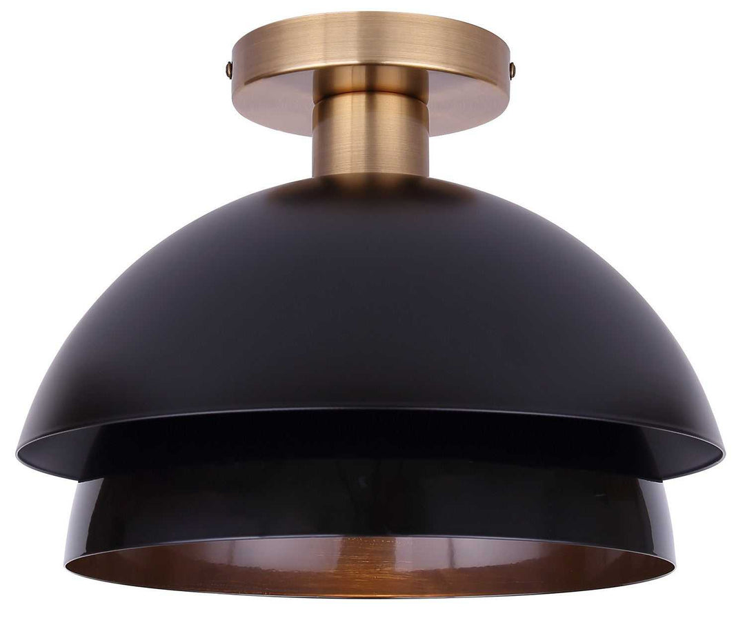 Anya One Light Semi-Flushmount in Matte Black And Gold Canarm Canada
