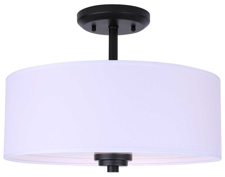 Pier Three Light Semi-Flush Mount in Matte Black Canarm Canada