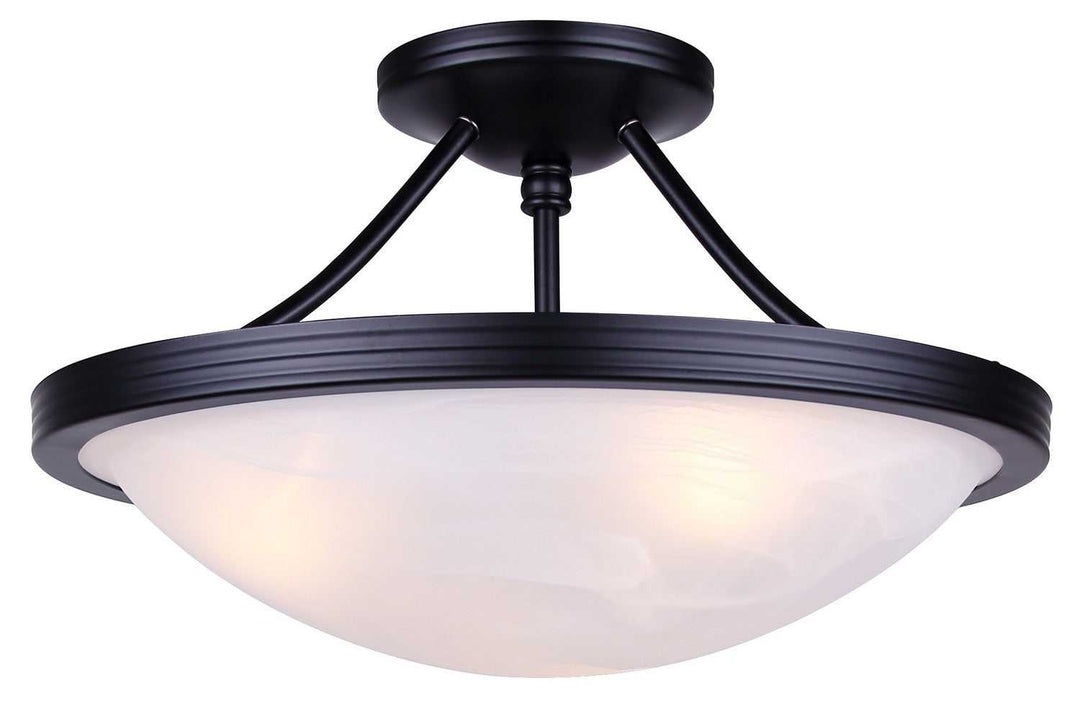 Devon Three Light Semi-Flush Mount in Matte Black Canarm Canada