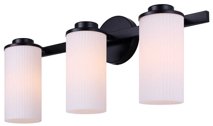 Kinslea Three Light Vanity in Matte Black Canarm Canada